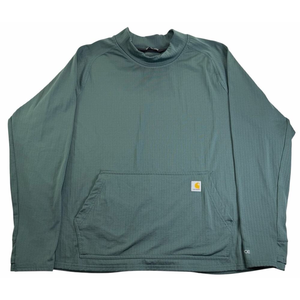 Carhartt Women's 2X Force Relaxed Fit Pullover Outdoor Green Sweatshirt 106453